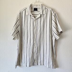 Men's Casual Textured Cotton Button Down Cabana Shirt Resort Wear Tropical Beach